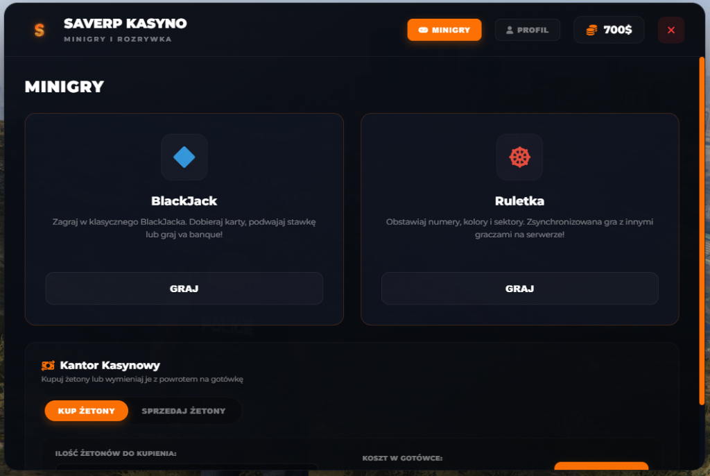 SaveRP Kasyno UI